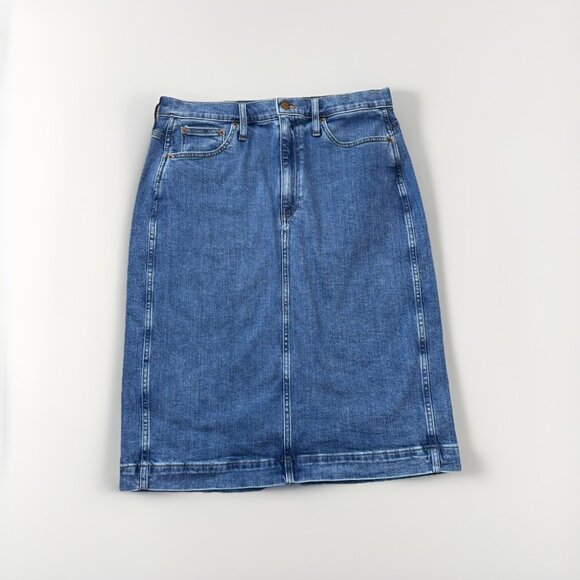 J.Crew Denim Midi Skirt in Cape Blue Wash Size 10 - Picture 4 of 10
